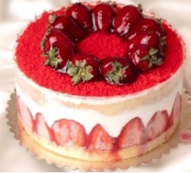 Meyveli Mois Yaş Pasta Çilekli 2-3 Kişilik